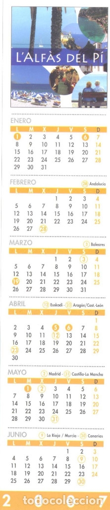 Coleccionismo marcap&aacute;ginas: MARCAPAGINAS CALENDARIO LALF&Aacute;S DEL P&Iacute; 2007 - Foto 1