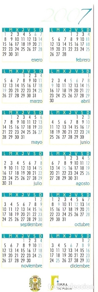 Coleccionismo marcap&aacute;ginas: MARCAPAGINAS CALENDARIO SERRA 2007 - Foto 2