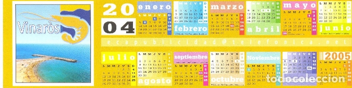 Coleccionismo Marcap&aacute;ginas: MARCAPAGINAS CALENDARIO VINAROS 2004
