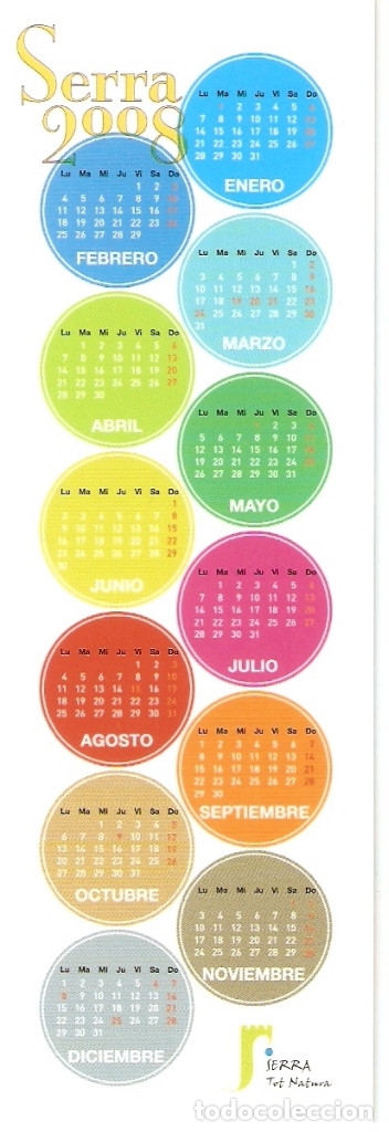 Coleccionismo marcap&aacute;ginas: MARCAPAGINAS CALENDARIO SERRA 2008 - Foto 2