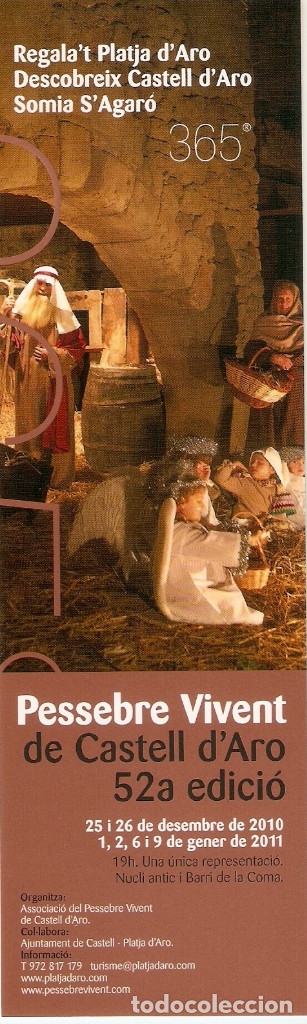 Coleccionismo Marcap&aacute;ginas: MARCAPAGINAS CALENDARIO PESSEBRE VIVENT DE CASTELL D'ARO