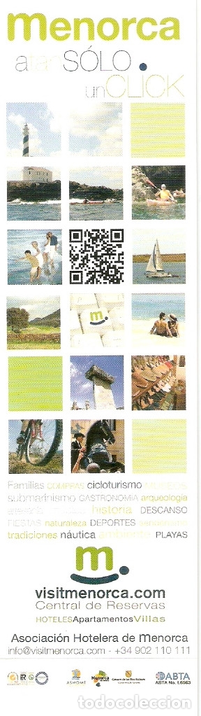 Coleccionismo Marcap&aacute;ginas: MARCAPAGINAS CALENDARIO VISIT MENORCA