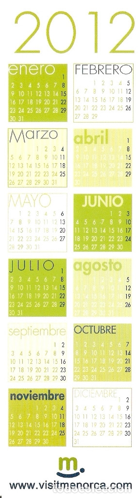 Coleccionismo marcap&aacute;ginas: MARCAPAGINAS CALENDARIO VISIT MENORCA - Foto 2