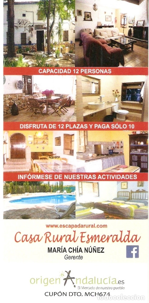 Coleccionismo Marcap&aacute;ginas: MARCAPAGINAS CALENDARIO CASA RURAL ESMERALDA