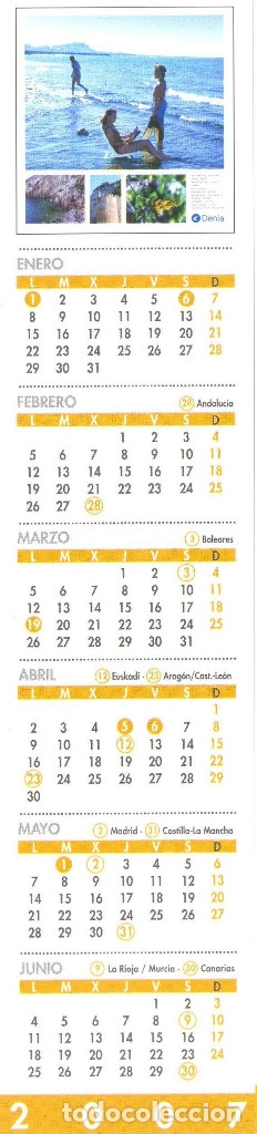 Coleccionismo Marcap&aacute;ginas: MARCAPAGINAS CALENDARIO DENIA 2007