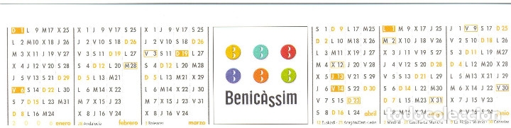 Coleccionismo Marcap&aacute;ginas: MARCAPAGINAS CALENDARIO BENICASSIM 2006