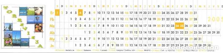Collectionnisme Marque-pages: MARCAPAGINAS CALENDARIO TORREVIEJA 2005