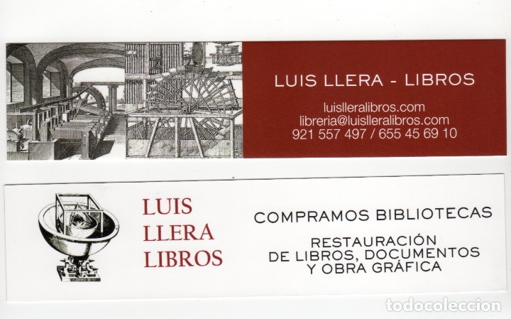 Coleccionismo marcap&aacute;ginas: MARCAP&Aacute;GINAS - LUIS LLERA LIBROS - Foto 1