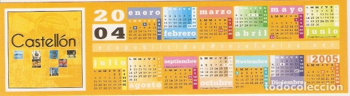 Collectionnisme Marque-pages: MARCAPAGINAS CALENDARIO CASTELLON 2004