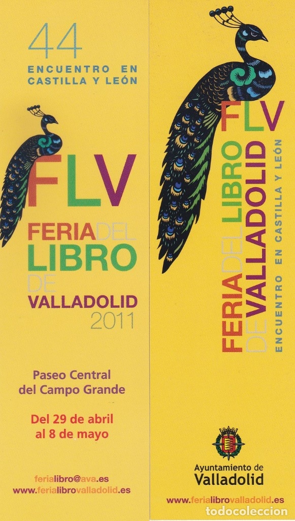 Coleccionismo marcap&aacute;ginas: MARCAPAGINAS 44 FERIA DEL LIBRO DE VALLADOLID 2011 - Foto 1