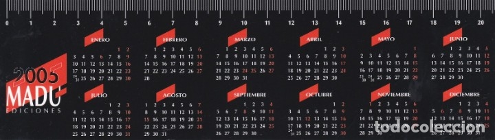 Coleccionismo marcap&aacute;ginas: MARCAPAGINAS MAD&Uacute; EDICIONES - CALENDARIO 2005 - Foto 2