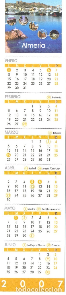 Sammeln von Lesezeichen: MARCAPAGINAS CALENDARIO ALMERIA 2007