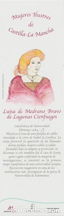 Coleccionismo Marcap&aacute;ginas: MARCAP&Aacute;GINAS. MUJERES ILUSTRES DE CASTILLA-LA MANCHA. LUISA DE MEDRANO BRAVO. ISABEL MU&Ntilde;OZ-CARAVACA