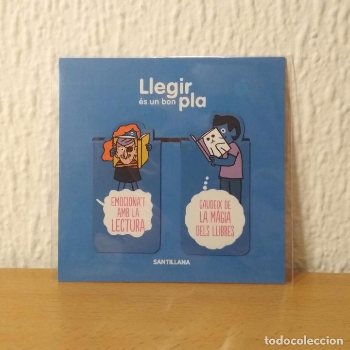 Collectables Bookmark: Par de marcap&aacute;ginas im&aacute;n Editorial Santillana. Llegir &eacute;s un bon pla. Publicidad. Promoci&oacute;n lectura.