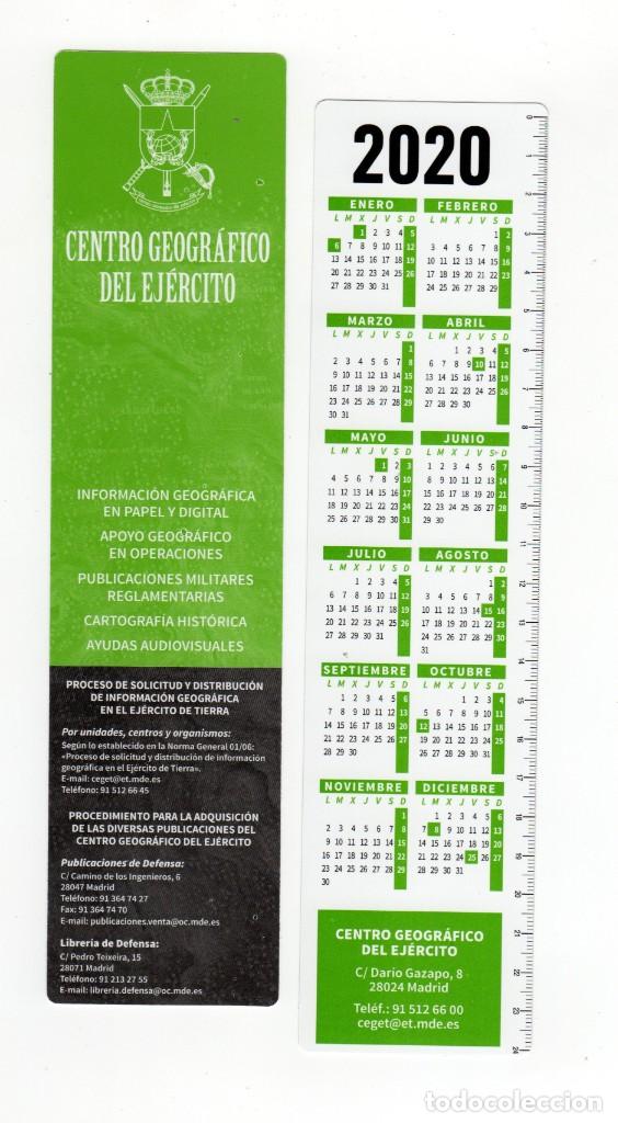 Collectables Bookmark: MARCAP&Aacute;GINAS - CENTRO GEOGR&Aacute;FICO DEL EJ&Eacute;RCITO - CON CALENDARIO DE 2020