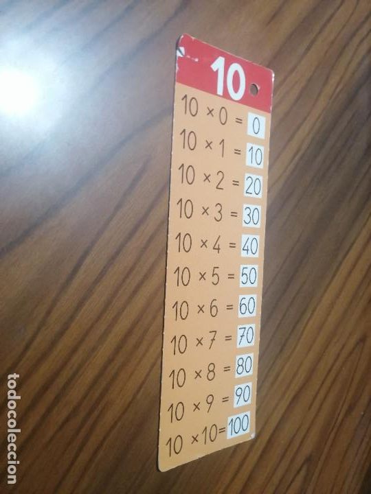 Coleccionismo marcap&aacute;ginas: TABLA DE MULTIPLICAR EL 10. MARCAPAGINAS. DOBLE CARA. (DETR&Aacute;S EL 9). BUEN ESTADO. DIFICIL