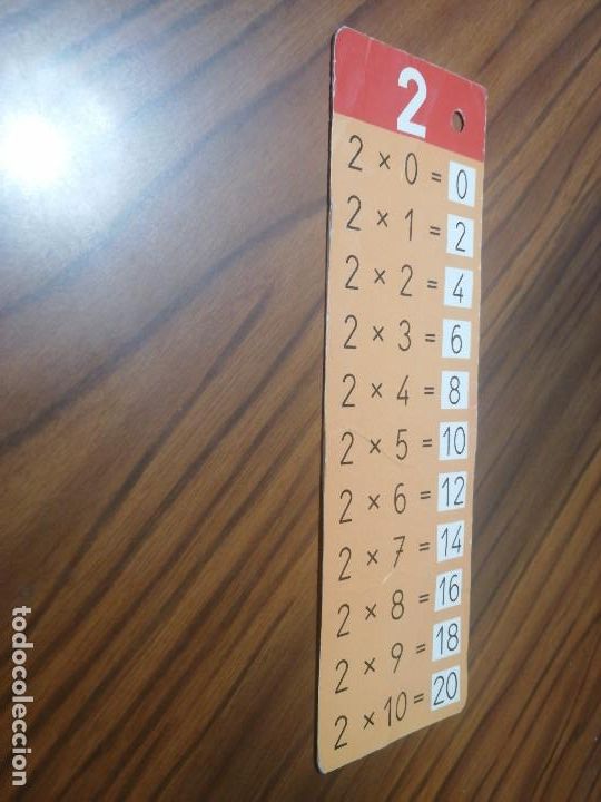 Coleccionismo Marcap&aacute;ginas: TABLA DE MULTIPLICAR EL 2. MARCAPAGINAS. DOBLE CARA. (DETR&Aacute;S EL 1). BUEN ESTADO. DIFICIL