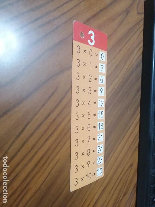 Coleccionismo Marcap&aacute;ginas: TABLA DE MULTIPLICAR EL 4. MARCAPAGINAS. DOBLE CARA. (DETR&Aacute;S EL 3). BUEN ESTADO. DIFICIL