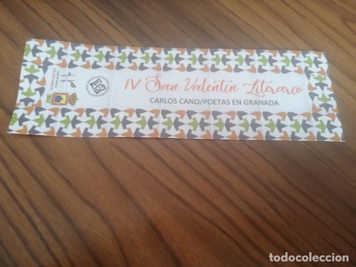 Coleccionismo Marcap&aacute;ginas: MARCAPAGINAS.SAN VALENTIN LITERARIO. GRANADA. UNA CARA. DOBLADO. DIFICIL