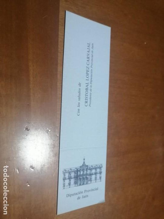 Coleccionismo Marcap&aacute;ginas: CRISTOBAL LOPEZ. MARCAPAGINAS. DIPUTACI&Oacute;N DE JA&Eacute;N. UNA CARA. BUEN ESTADO. SIN USO. DIFICIL