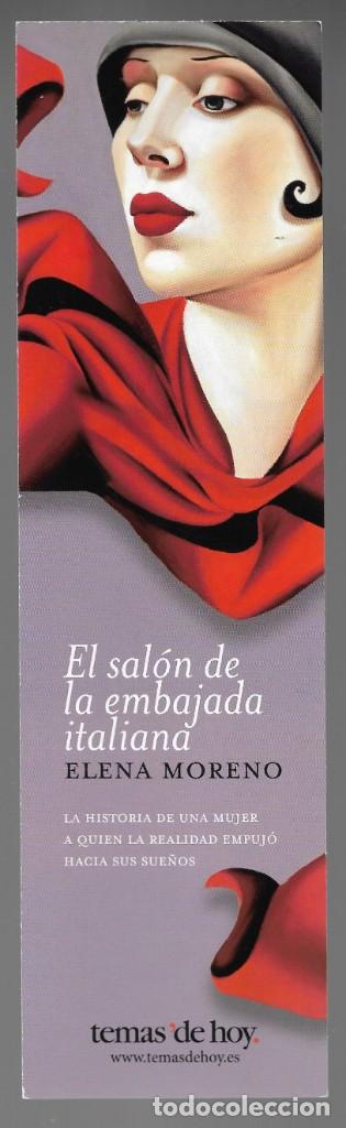 Collectionnisme Marque-pages: MARCAPAGINAS, EL SAL&Oacute;N DE LA EMBAJADA ITALIANA, ELENA MONTERO. TEMAS DE HOY.