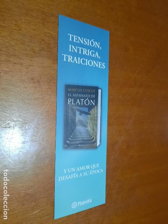 Coleccionismo marcap&aacute;ginas: MARCAPAGINAS. EL ASESINATO DE PLAT&Oacute;N. LITERATURA. DOBLE CARA. BUEN ESTADO. DIFICIL