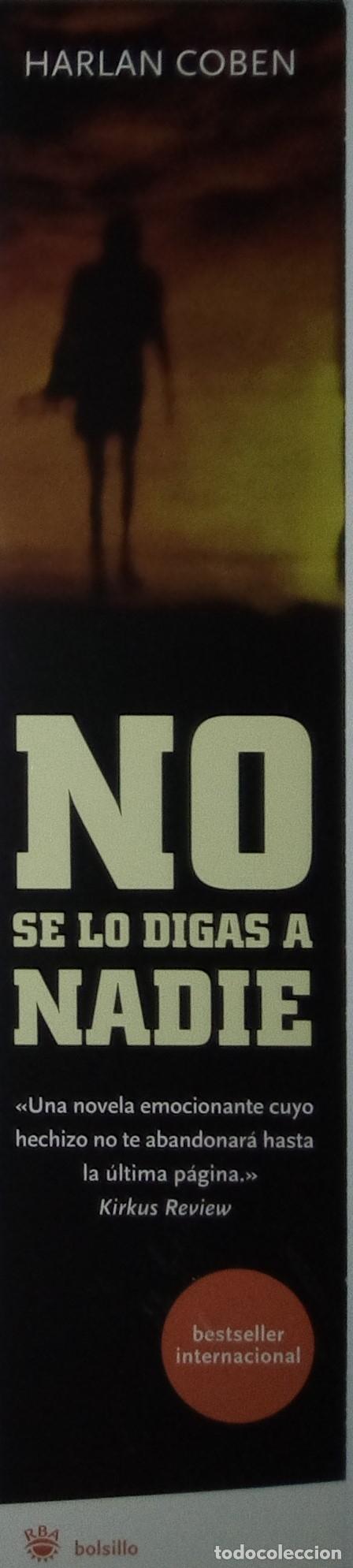 Coleccionismo marcap&aacute;ginas: Marcap&aacute;ginas editorial RBA. NO SE LO DIGAS A NADIE..HARLAN COBEN-