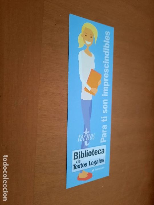 Coleccionismo marcap&aacute;ginas: MARCAPAGINAS. BIBLIOTECA DE TEXTOS LEGALES. TECNOS. LITERATURA. DOBLE CARA. BUEN ESTADO. DIFICIL