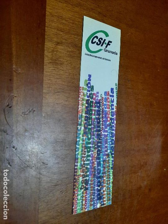 Coleccionismo marcap&aacute;ginas: CSI-F. GRANADA. MARCAPAGINAS. DOBLE CARA. BUEN ESTADO. DIFICIL