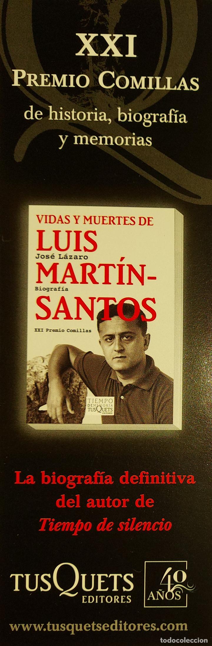 Coleccionismo Marcap&aacute;ginas: Marcap&aacute;ginas . TUSQUETS EDITORES.XXI PREMIO COMILLAS. LUIS MARTIN SANTOS-