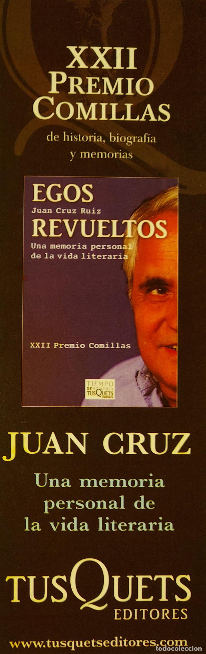 Coleccionismo Marcap&aacute;ginas: MARCAPAGINAS - TUSQUETS EDITORES - XXII PREMIO COMILLAS - JUAN CRUZ.