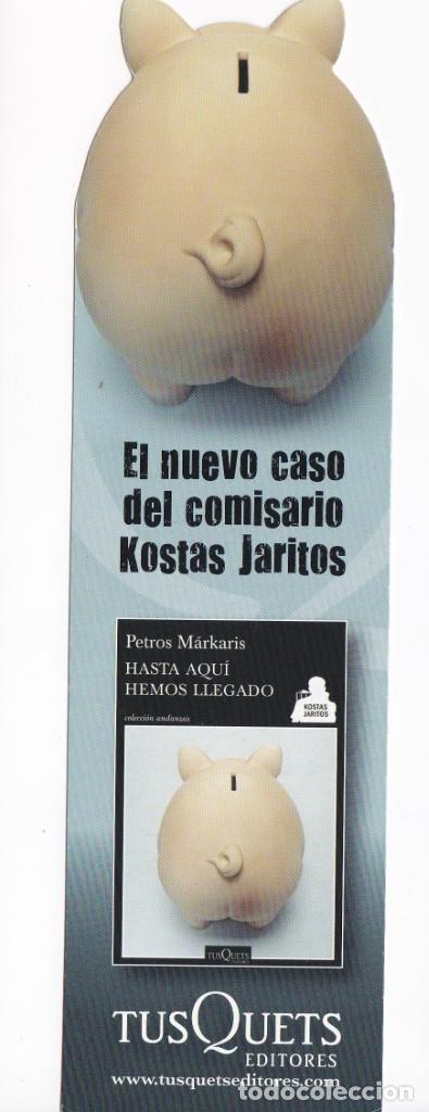 Coleccionismo Marcap&aacute;ginas: Marcapaginas troquelado editorial Tusquets el nuevo caso del comisario Kostas Jaritos