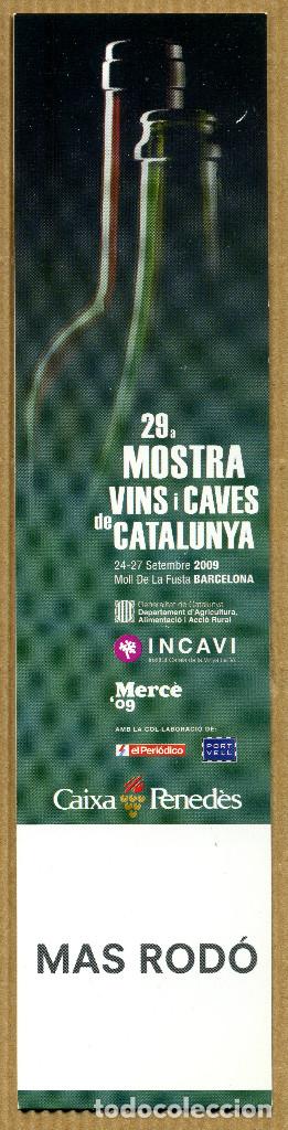 Collectionnisme Marque-pages: MARCAPAGINAS 29&ordf; MOSTRA DE VINS I CAVES DE CATALUNYA - MAS RODO