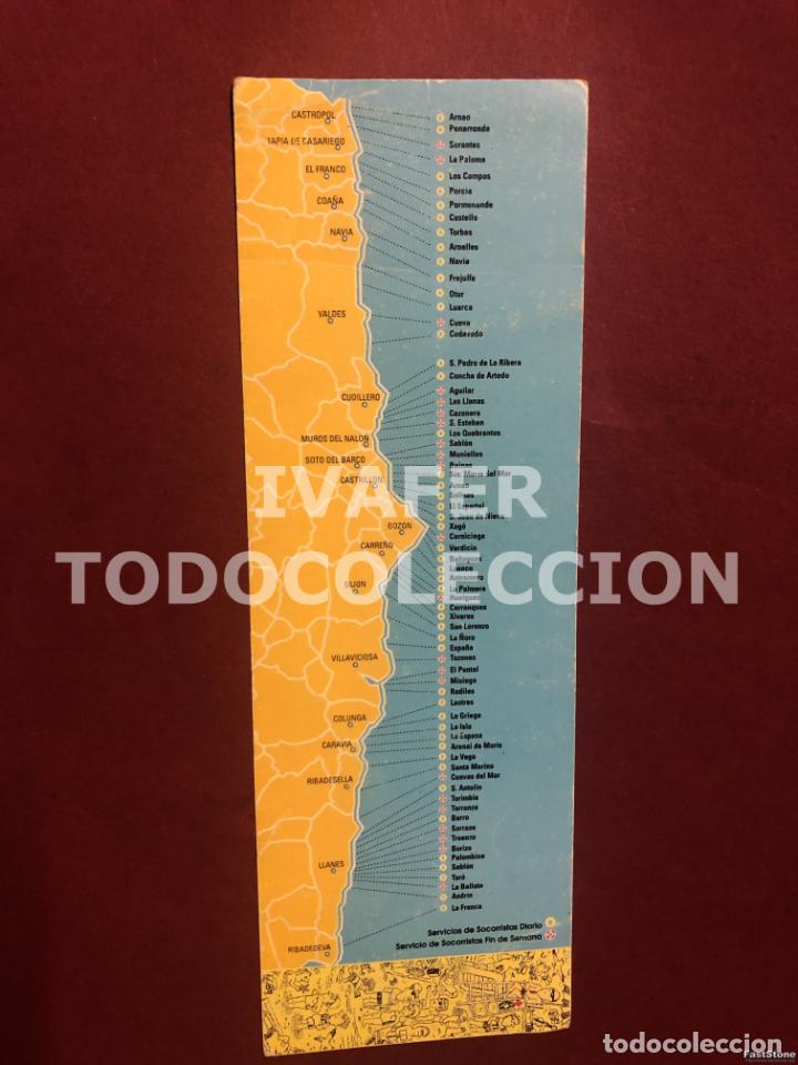 Collezionismo Segnalibri: MARCAPAGINAS ANTIGUO CON LAS PLAYAS CON SERVICIO SOCORRISTA EN COSTA DE ASTURIAS, A&Ntilde;OS 90