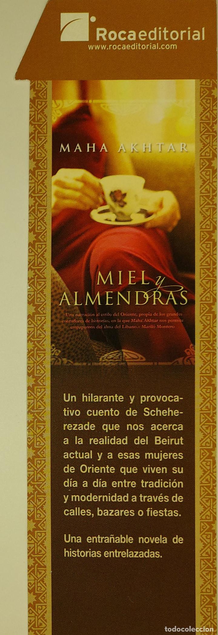 Coleccionismo Marcap&aacute;ginas: MARCAPAGINAS - ROCA EDITORIAL - MIEL Y ALMENDRAS.