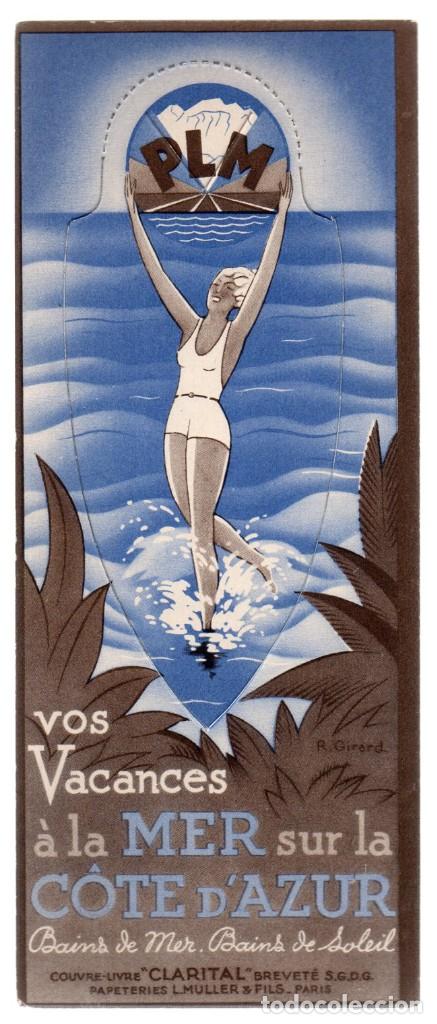 Sammeln von Lesezeichen: ANTIGUO MARCAPAGINAS DE CARTON, A&Ntilde;OS 40 TROQUELADO. VOS VACANCES &Agrave; LA MER SUR LA C&Ocirc;TE D'AZUR. GIRARD