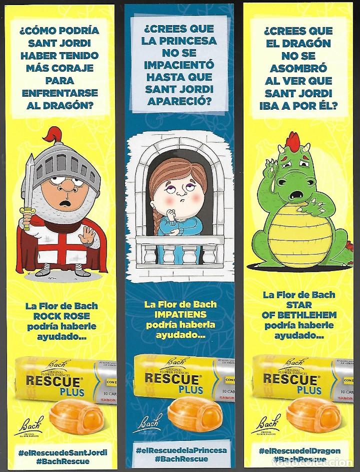 Coleccionismo Marcap&aacute;ginas: 3 MARCAPAGINAS, SANT JORDI, PRINCESA Y DRAGON. PUBLICIDAD: LA FLOR DE BACH - RESCUE PLUS