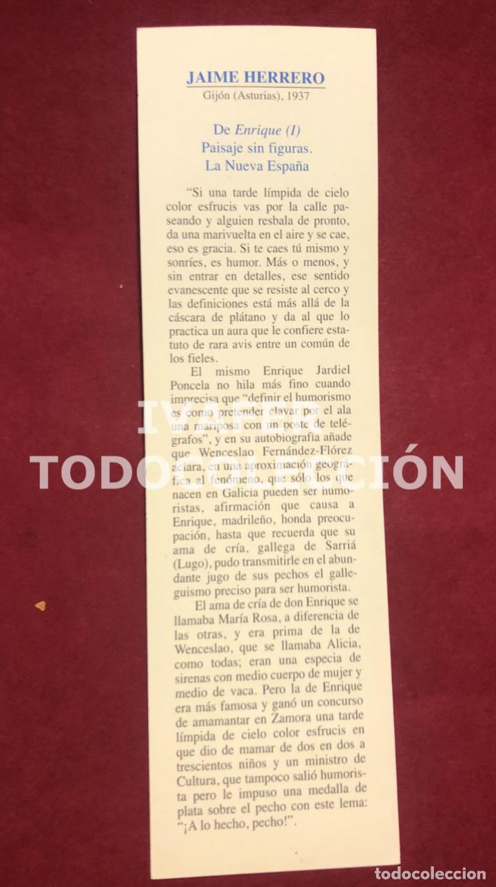 Collectionnisme Marque-pages: MARCAPAGINAS LITERASTURA CON CALENDARIO 1997,TEXTO AUTOR ASTURIANO JAIME HERRERO, CONSEJERIA CULTURA