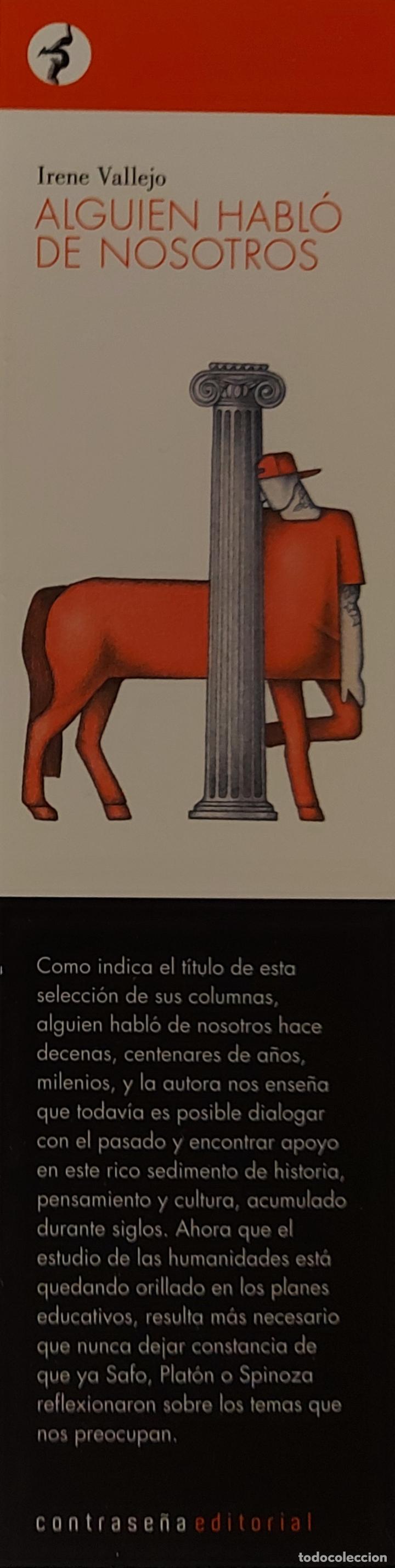 Coleccionismo Marcap&aacute;ginas: MARCAPAGINAS - CONTRASE&Ntilde;A - ALGUIEN HABLO DE NOSOTROS - IRENE VALLEJO.