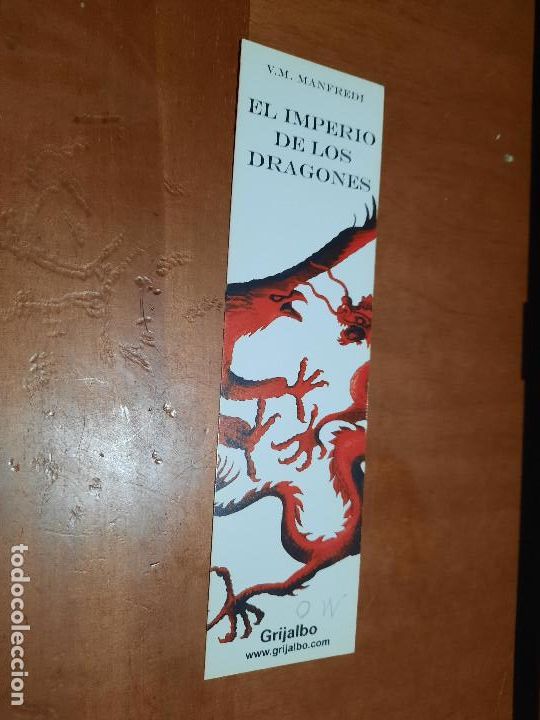 Collectables Bookmark: EL IMPERIO DE LOS DRAGONES. MARCAPAGINAS. LITERATURA. DOBLE CARA. BUEN ESTADO.