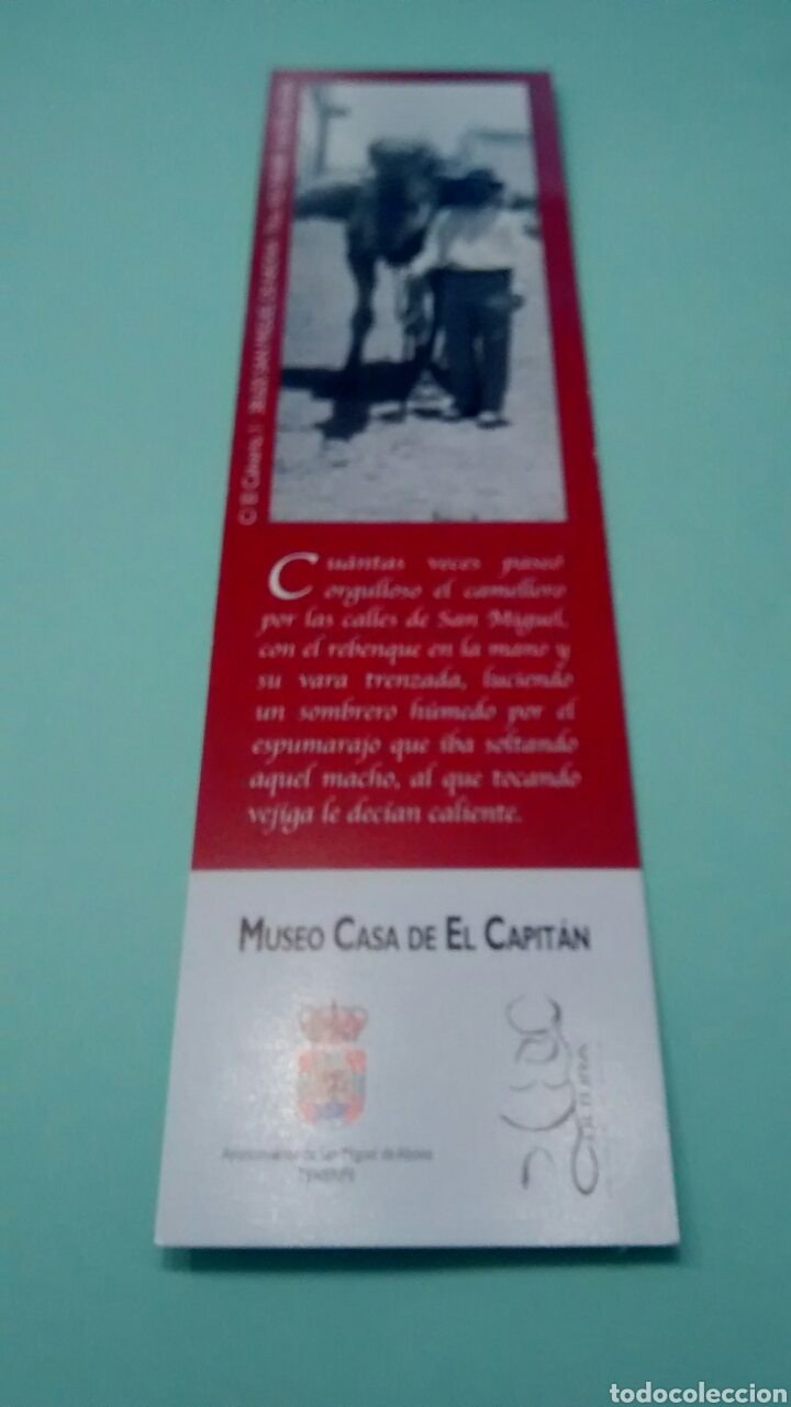 Coleccionismo Marcap&aacute;ginas: MARCAPAGINAS MUSEO CASA EL CAPITAN. SAN MIGUEL DE ABONA. TENERIFE.(A3)