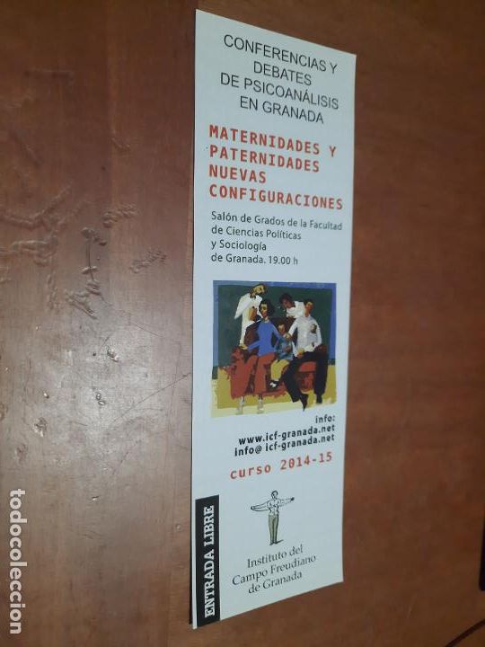 Coleccionismo marcap&aacute;ginas: CONFERENCIAS MATERNIDADES Y PATERNIDADES. MARCAPAGINAS. DOBLE CARA. BUEN ESTADO. SIN USO. DIFICIL