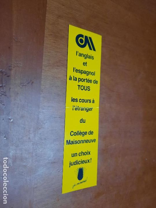 Coleccionismo marcap&aacute;ginas: CURSO DE FRANC&Eacute;S. MONTREAL. MARCAPAGINAS. DOBLE CARA. BUEN ESTADO. DIFICIL DE CONSEGUIR.