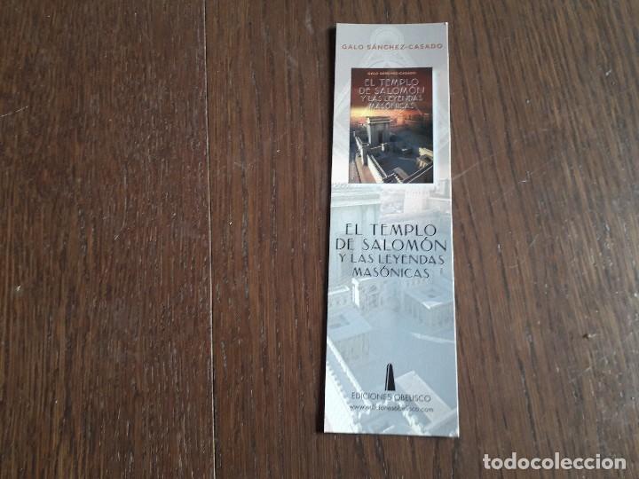 Collezionismo Segnalibri: marcap&aacute;ginas, punto de libro, El templo de Salom&oacute;n y leyendas mas&oacute;nicas,Galo S&aacute;nchez-Casado.Obelisco