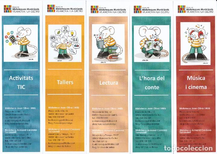 Coleccionismo Marcap&aacute;ginas: Serie completa 5 marcapaginas biblioteca municipal Vilanova y la Geltru