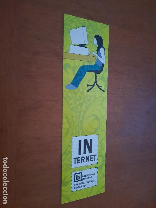 Coleccionismo Marcap&aacute;ginas: INTERNET. BIBLIOTECA P&Uacute;BLICA. DOBLE CARA. MARCAPAGINAS. BUEN ESTADO. DIFIIL