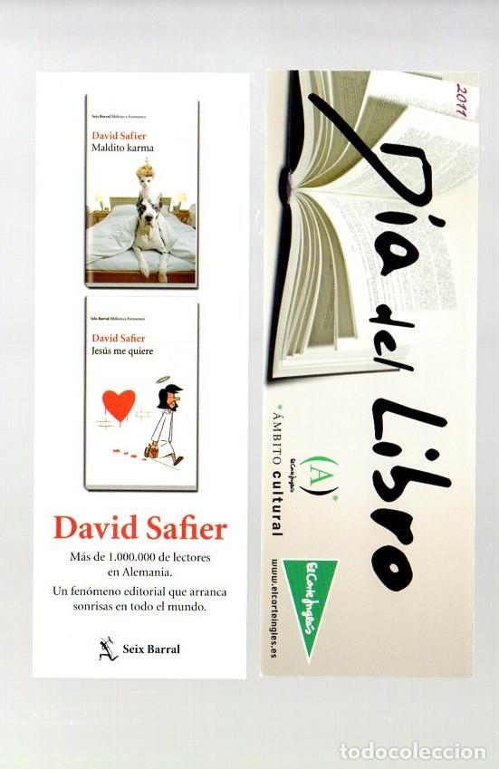 Coleccionismo Marcap&aacute;ginas: MARCAPAGINAS, MALDITO KARMA - JESUS ME QUIERE. DAVID SAFIER. SEIX BARRAL. EL CORTE INGLES.