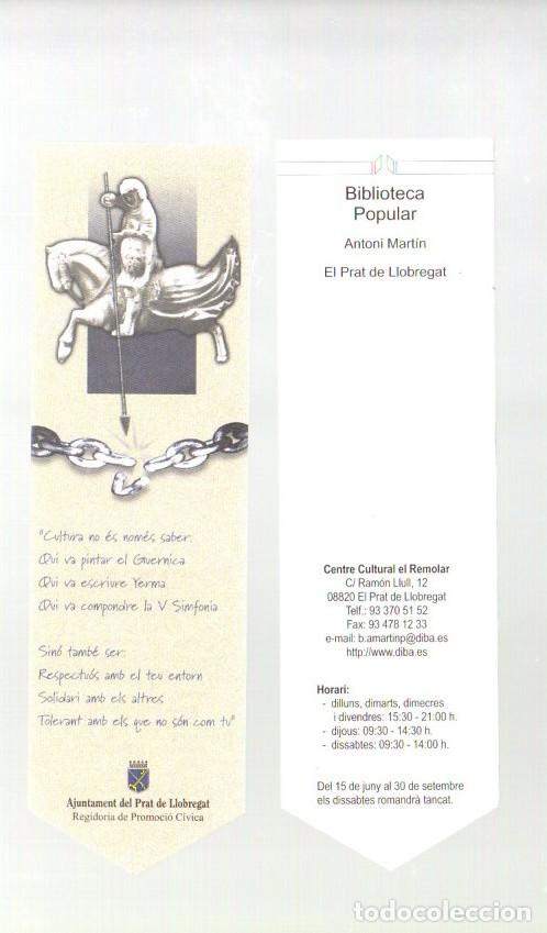 Coleccionismo Marcap&aacute;ginas: MARCAPAGINAS, BIBLIOTECA POPULAR ANTONIO MARTIN, AJUNTAMENT DEL PRAT DE LLOBREGAT. SANT JORDI.