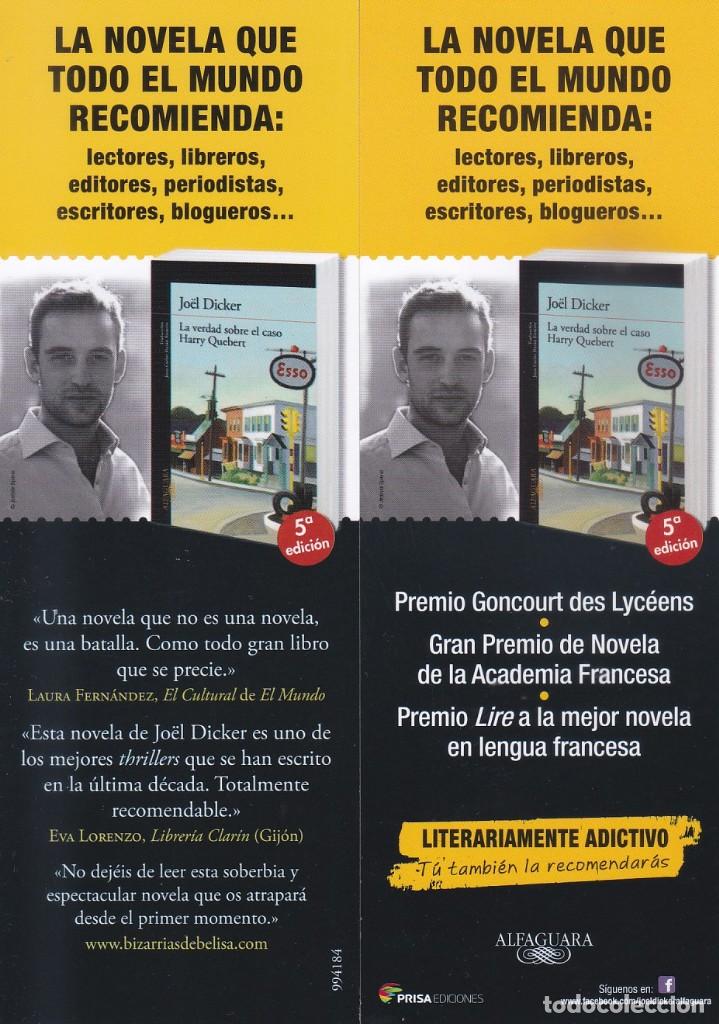 Collectionnisme Marque-pages: MARCAPAGINAS ALFAGUARA. LA VERDAD SOBRE EL CASO HARRY QUEBERT