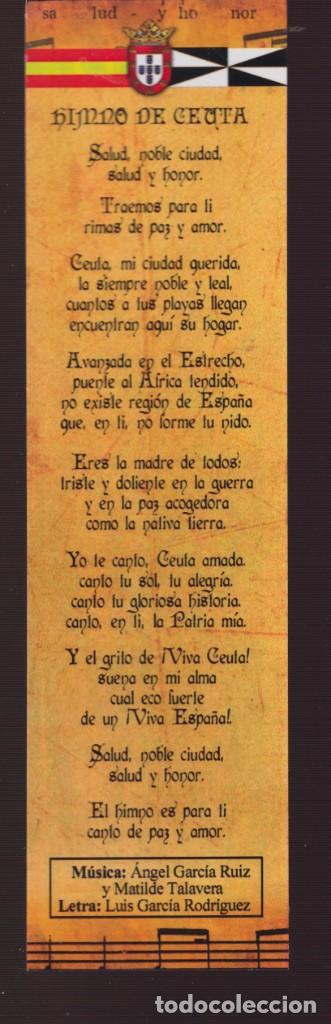 Collectables Bookmark: MARCAP&Aacute;GINAS EDITOR SERVICIOS TURISTICOS DE CEUTA TUTULO HIMNO DE CEUTA